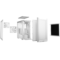 be quiet! BGW75 Pure Base 501 Airflow Window White Mid Tower Gaming Case, 1 x USB Type-C / 2 x USB 3.0, Sleek Front Panel and Airflow Cover, Water Cooling Ready, 2 x Pre-Installed Pure Wings 3 140mm Fans, ATX / M-ATX / Mini-ITX Compatible - Image 6