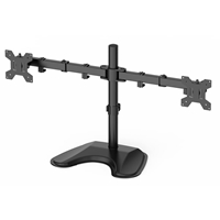 GameMax Dual Monitor Arm Stand LCD Desk Mount Freestanding For Two 13 Inch To 27 Inch Monitors, VESA Dimensions Of 75x75 mm or 100x100 mm, 180 Degrees Swivel, Black - Image 4