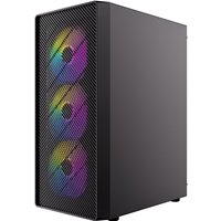 Antec AX26 RGB Elite Mid Tower Gaming Case, 1 x USB 3.0 / 2 x USB 2.0, Tempered Glass Side Window Panel, High Airflow Front Pannel, 4 x Pre-Installed ARGB LED Fans, ATX, Micro-ATX, ITX Compatible - Image 6