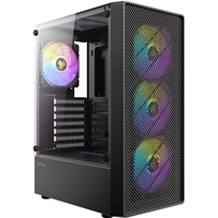 Antec AX26 RGB Elite Mid Tower Gaming Case, 1 x USB 3.0 / 2 x USB 2.0, Tempered Glass Side Window Panel, High Airflow Front Pannel, 4 x Pre-Installed ARGB LED Fans, ATX, Micro-ATX, ITX Compatible - Image 8