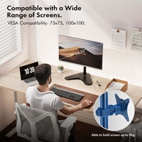 VonHaus Single Monitor Mount and Stand for 13-32 Inch Screens, VESA dimensions 75x75mm and 100x100mm - Image 4