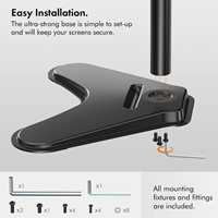 VonHaus Single Monitor Mount and Stand for 13-32 Inch Screens, VESA dimensions 75x75mm and 100x100mm - Image 6