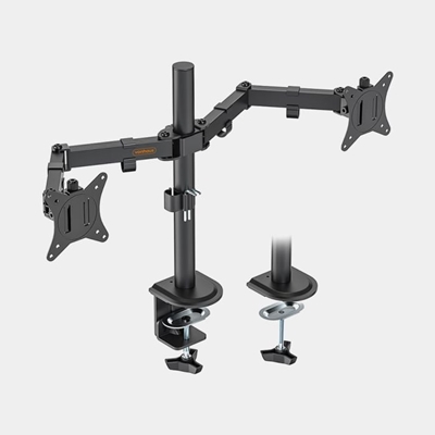 VonHaus Dual Monitor Stand for 13-32 Inch Screens, Twin Monitor Mount with Desk Clamp, Height Adjustable, Easy Assemble Stand with Full Tilt, Rotation & Swivel Arms, VESA 75x75 & 100x100mm - Image 2