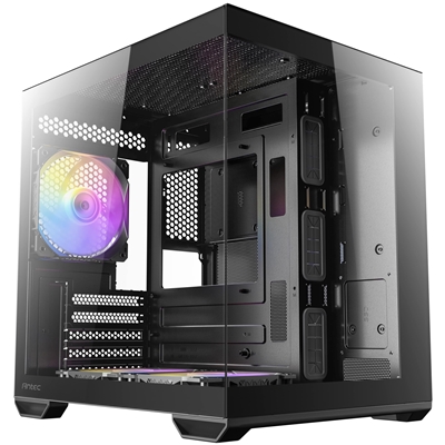 Antec CX60M ARGB Mini Tower Gaming Case, 1 x USB Type-C / 2 x USB 3.0, Tempered Glass Front and Side Window Panel, Water Cooling SUpport, 3 x Pre-Installed ARGB LED Fans, Micro-ATX, ITX Compatible - Image 2