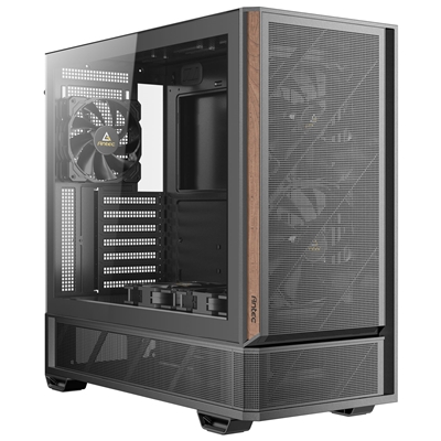 Antec P30 Air Mid-Tower Gaming Case, 1 x USB Type-C / 2 x USB 3.0, Tempered Glass Side Window Panel, Large Mesh Front with Premier Wood Accents, 3 x Pre-Installed PWM Fans, ATX, Micro-ATX , ITX Compatible - Image 2