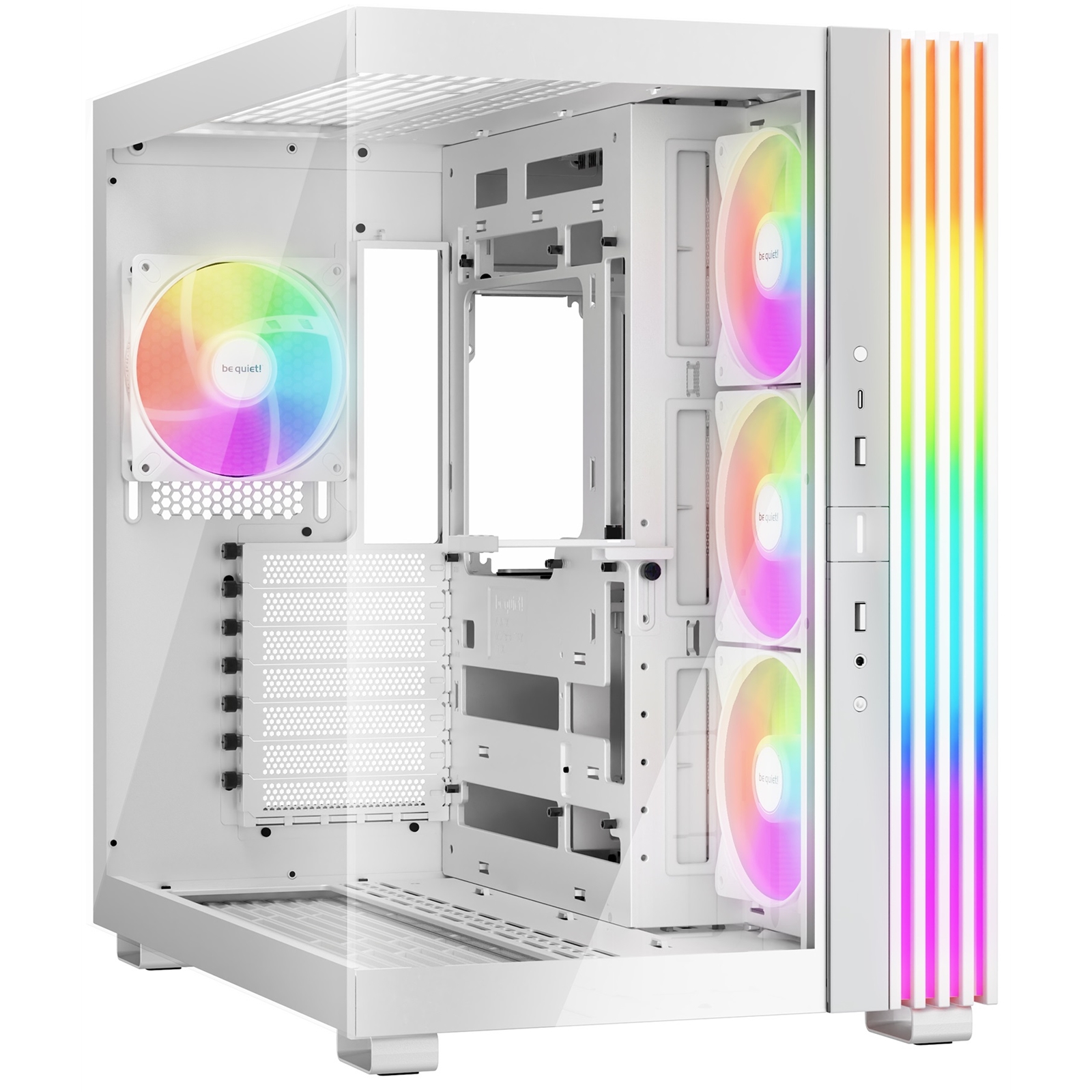 be quiet! BGW68 Light Base 600 LX Mid Tower Gaming Case, 1 x USB Type-C / 2 x USB 3.0, Tempered Glass Front & Side Window Panel, 4 x Light Wings ARGB Fans, ATX / M-ATX / Mini-ITX Compatible - Image 3