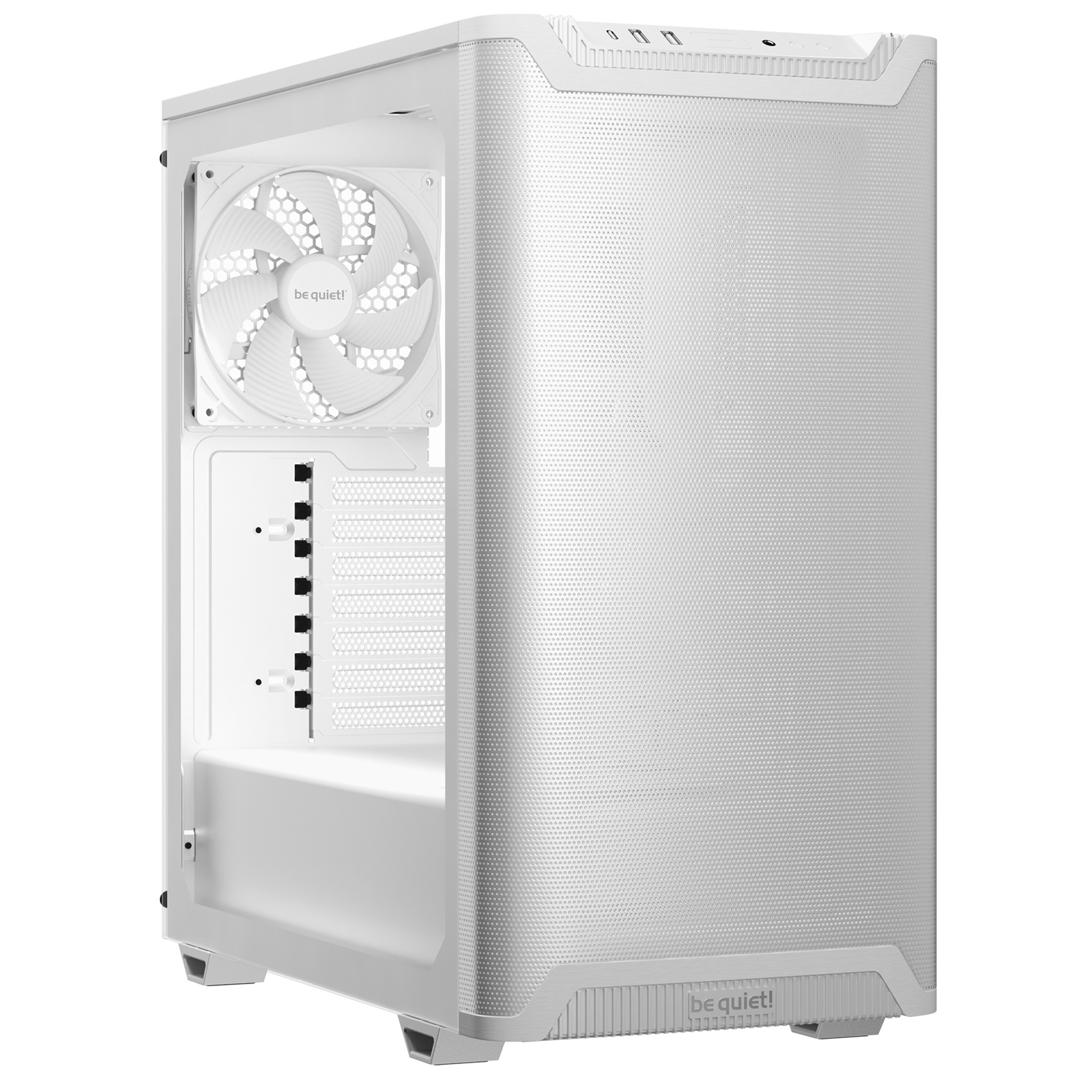 be quiet! BGW75 Pure Base 501 Airflow Window White Mid Tower Gaming Case, 1 x USB Type-C / 2 x USB 3.0, Sleek Front Panel and Airflow Cover, Water Cooling Ready, 2 x Pre-Installed Pure Wings 3 140mm Fans, ATX / M-ATX / Mini-ITX Compatible - Image 3