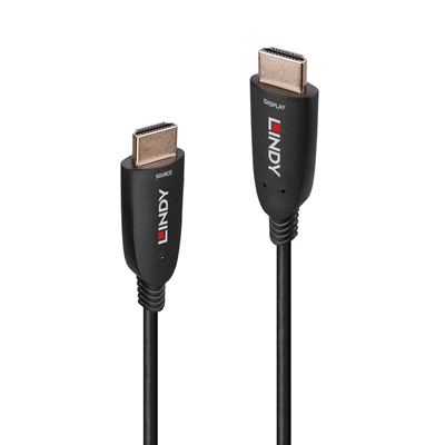 Lindy 38510 10m HDMI (M) 2.1 Anthra Line 7680x4320@60Hz / 3840x2160@120Hz Fibre Optic Hybrid Cable - Black - Image 2