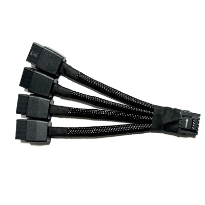 Replacement 12VHPWR 12+4Pin PCIe 5.0 to 4x8Pin (6+2P) Power Cable 10 cm Braided - Image 2