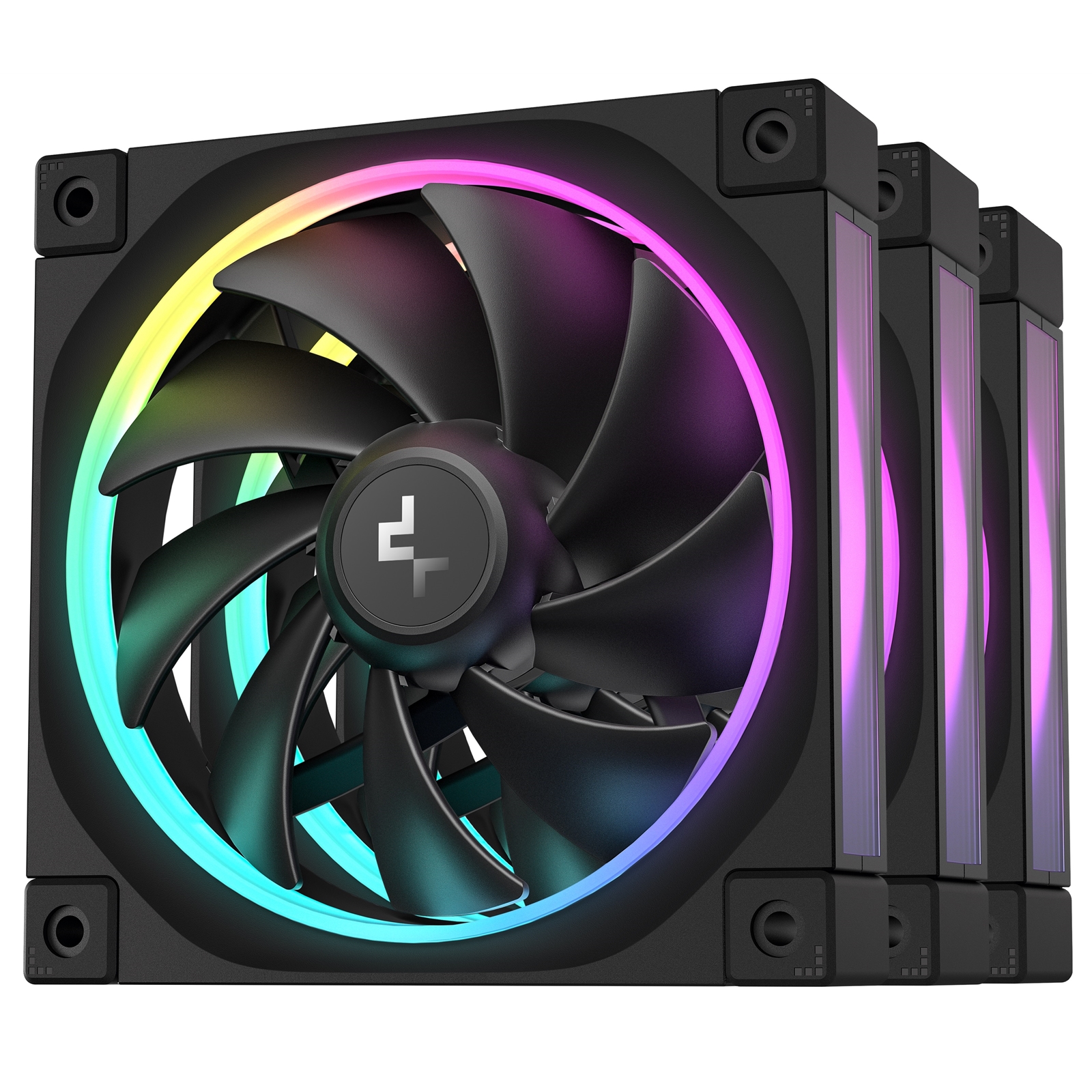 DeepCool FL12 120mm PWM 3 Pack Fan - High Performance, Low Noise, Fluid Dynamic Bearing, 36 ARGB LEDs, 500-2150 RPM, 55 CFM Airflow, 4-Pin PWM Control - Image 3