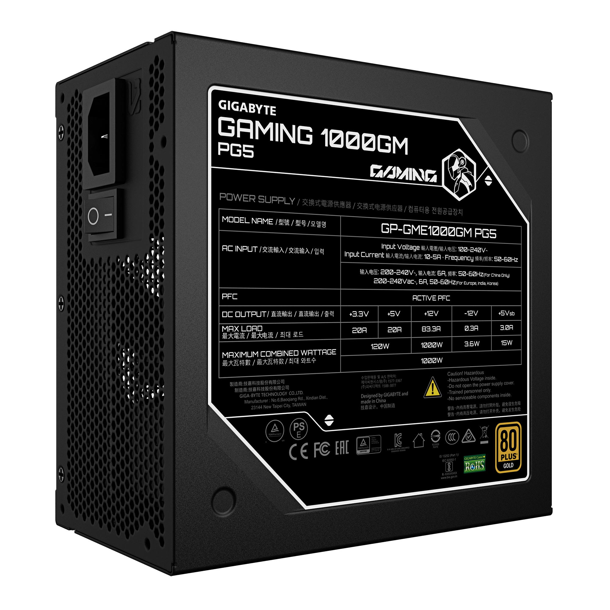GIGABYTE 1000W GOLD F/M 1000GM PG5 - Image 2