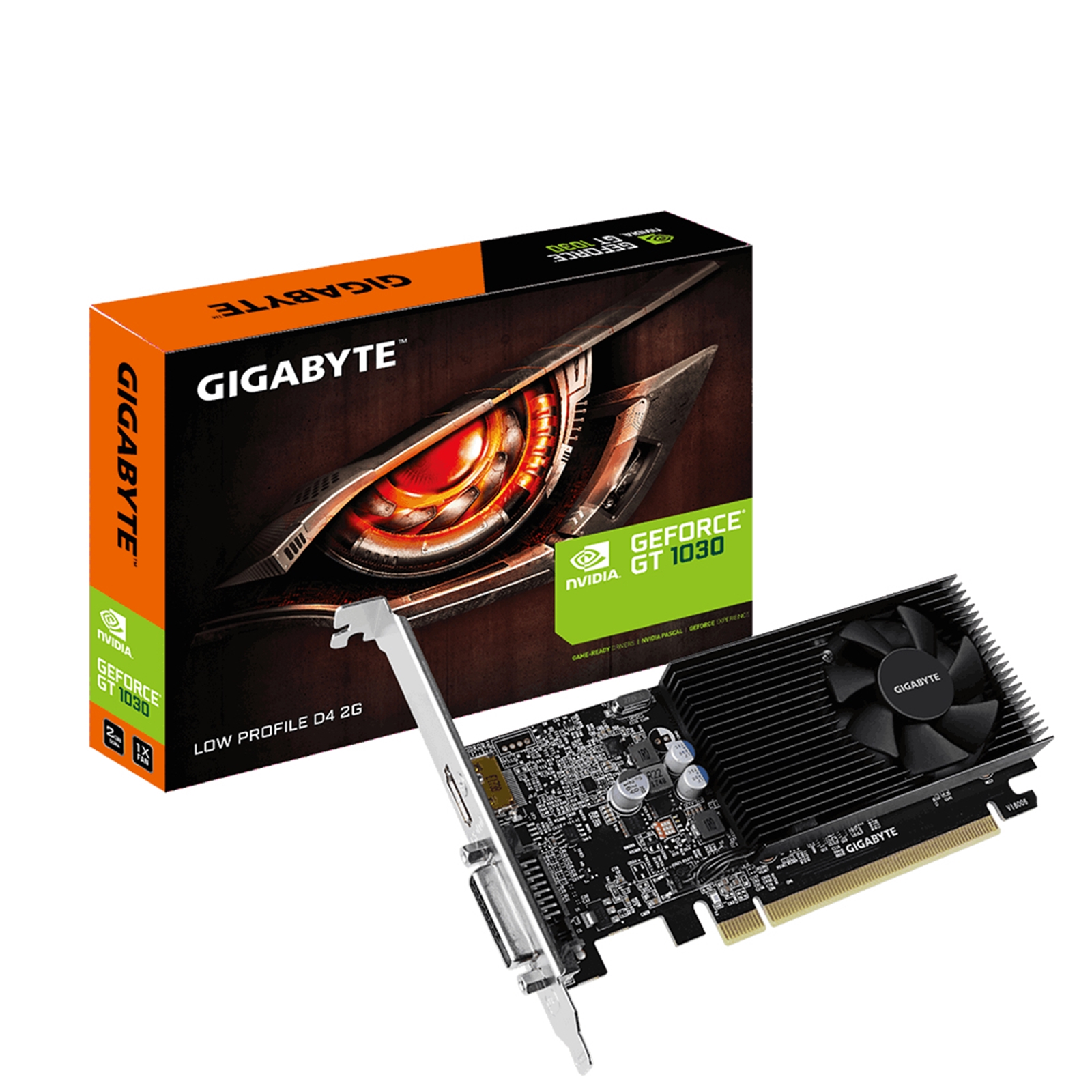 Gigabyte NVIDIA GeForce GT 1030 2GB DDR4 Low Profile Graphics Card, 384 CUDA Cores, 1379 MHz Core Clock, Single Fan, 1x DVI-D / 1x HDMI Port - Image 3