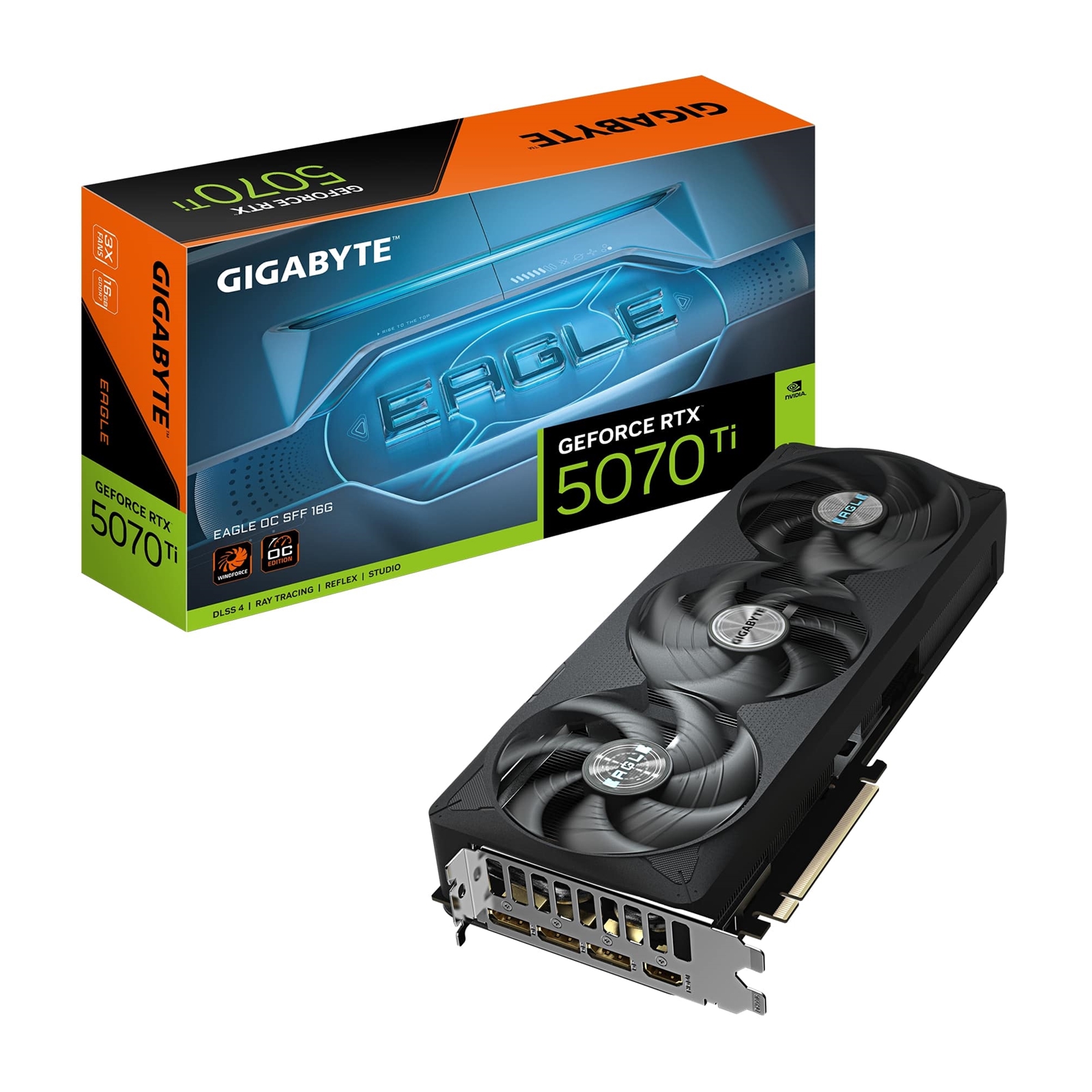 Gigabyte NVIDIA GeForce RTX 5070 Ti EAGLE OC SFF 16GB GDDR7 Graphics Card, 8960 CUDA Cores, 2542 MHz Core Clock, Triple Fan, 3x DisplayPorts / 1x HDMI Port - Image 3