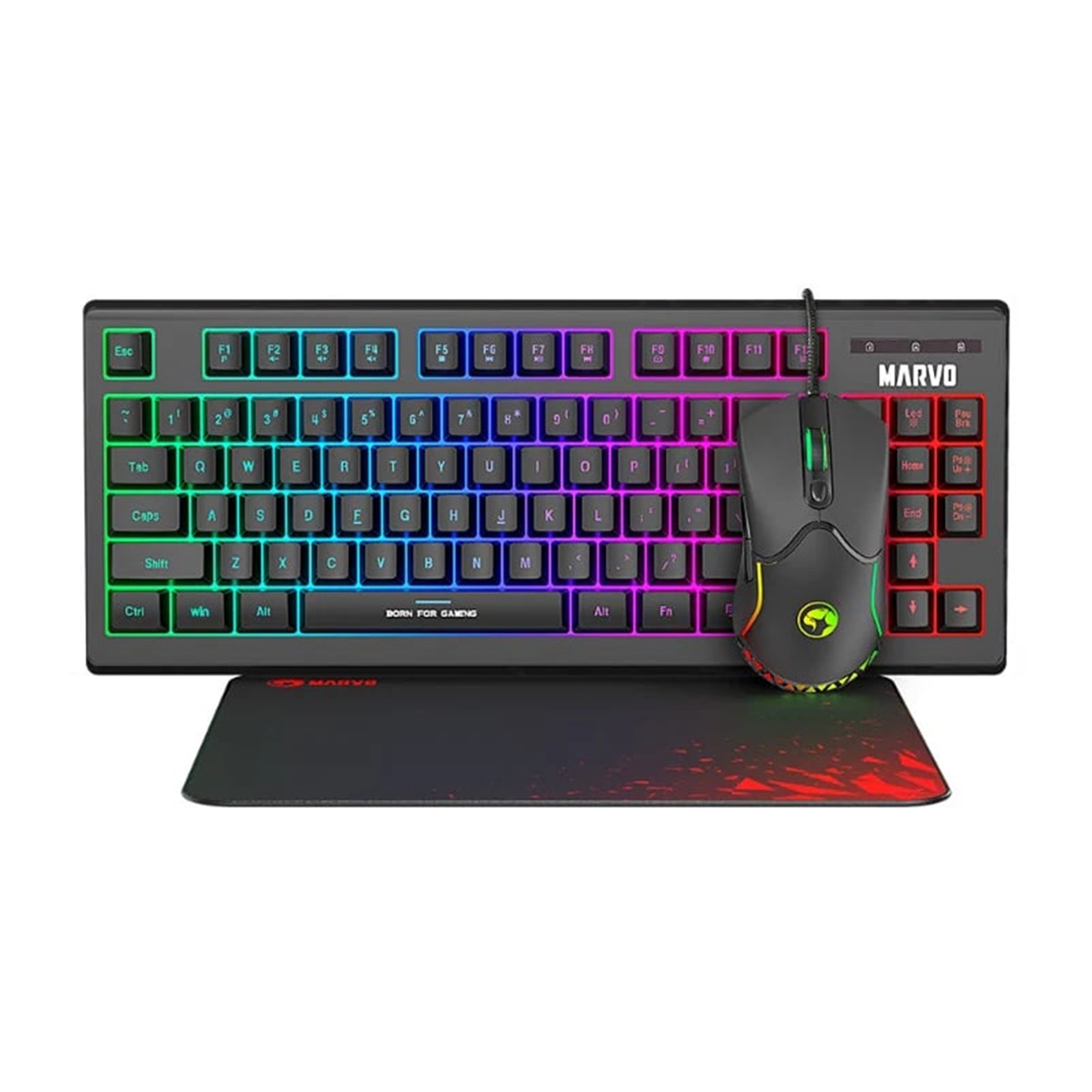 Marvo Scorpion CM310 Loot 30 3 in 1 RGB Wired Gaming UK Layout TKL Keyboard, Mouse and Mat Bundle (Black) - Image 3