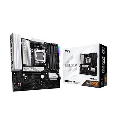 ASRock B850M Pro RS AMD AM5 Socket Motherboard, Micro-ATX, 4x DDR5 Slots, 3x M.2 Sockets, Fitted I/O Shield, 2.5GbE LAN, 1x DisplayPort / 1x HDMI Port - Image 2