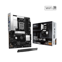 ASRock B850 Rock WiFi 7 AMD AM5 Socket Motherboard, ATX, 4x DDR5 Slots, 2x M.2 Sockets, Fitted I/O Shield, 2.5GbE LAN, Wi-Fi 7, 1x HDMI Port