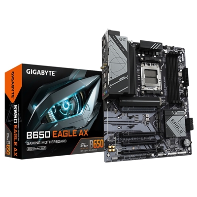 Gigabyte B650 EAGLE AX AMD AM5 Socket Motherboard, ATX, 4x DDR5 Slots, 3x M.2 Sockets, Fitted I/O Shield, GbE LAN, Wi-Fi 6E, 1x DisplayPort / 1x HDMI Port - Image 2