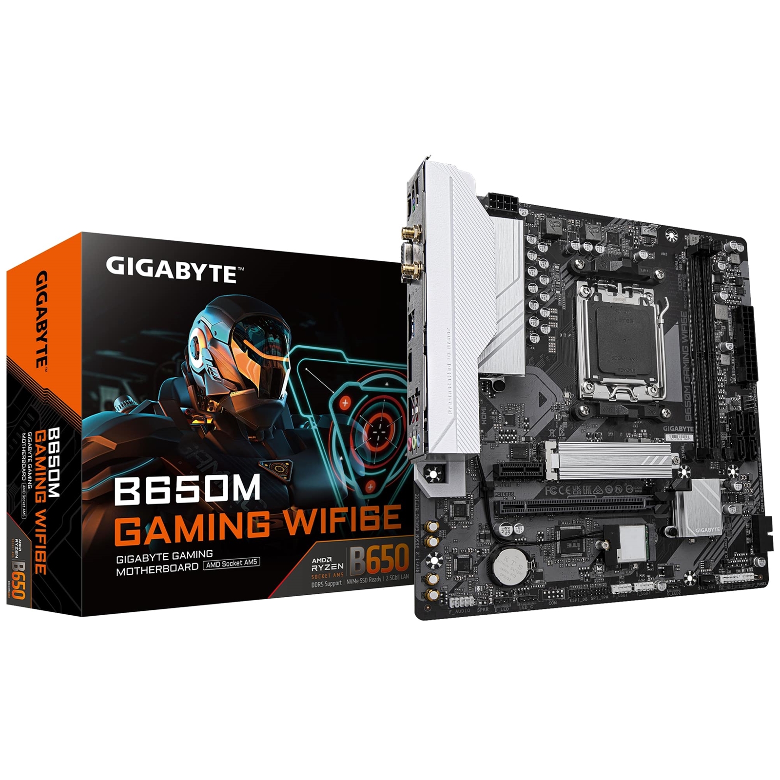 Gigabyte B650M GAMING WIFI6E (Rev. 1.2) AMD AM5 Socket Motherboard, Micro-ATX, 2x DDR5 DIMM Slots, 1x M.2 Socket, 2.5GbE LAN, Wi-Fi 6E, 1x D-Sub / 1x HDMI Port - Image 3