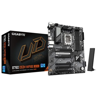 Gigabyte B760 DS3H WIFI6E GEN5 Intel 1700 Socket Motherboard, ATX, 4x DDR5 Slots, 2x M.2 Sockets, GbE LAN, Wi-Fi 6E, 1x DisplayPort / 1x HDMI Port - Image 2