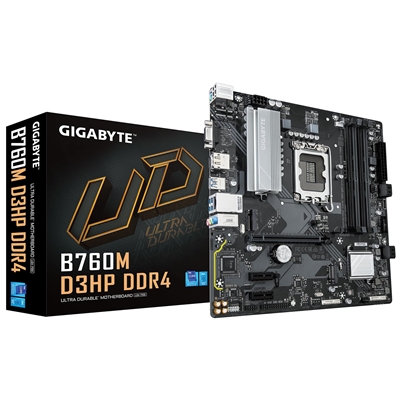 Gigabyte B760M D3HP DDR4 Intel 1700 Socket Motherboard, Micro-ATX, 4x DDR4 Slots, 2x M.2 Sockets, GbE LAN, 1x D-Sub / 1x DisplayPort / 1x HDMI Port - Image 2