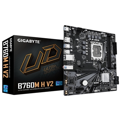 Gigabyte B760M H V2 Intel 1700 Socket Motherboard, Micro-ATX, 2x DDR5 Slots, 1x M.2 Socket, GbE LAN, 1x DisplayPort / 1x HDMI Port - Image 2