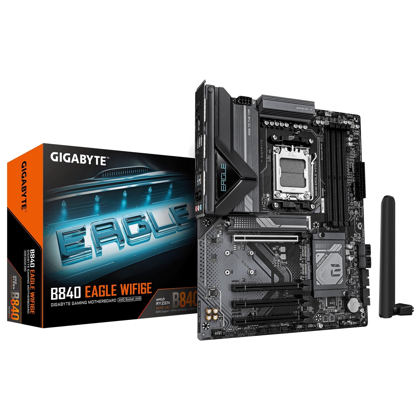 Gigabyte B840 EAGLE WIFI6E AMD AM5 Socket Motherboard, ATX, 4x DDR5 Slots, 3x M.2 Sockets, Fitted I/O Shield, 2.5GbE LAN, Wi-Fi 6E, 1x DisplayPort / 1x HDMI Port - Image 3