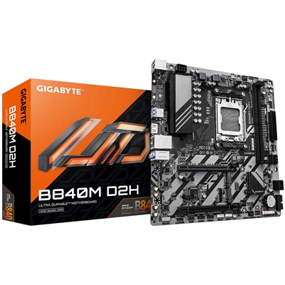 Gigabyte B840M D2H AMD AM5 Socket Motherboard, Micro-ATX, 2x DDR5 Slots, 2x M.2 Sockets, 2.5GbE LAN, 1x HDMI Port - Image 2