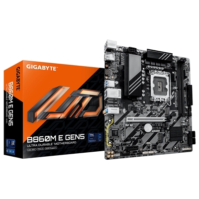 Gigabyte B860M E GEN5 Intel 1851 Socket Motherboard, Micro-ATX, 2x DDR5 Slots, 2x M.2 Sockets, GbE LAN, 1x DisplayPort / 1x HDMI Port - Image 2