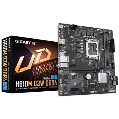 Gigabyte H610M D3W DDR4 Intel 1700 Socket Motherboard, Micro-ATX, 2x DDR4 Slots, 1x M.2 Socket, GbE LAN, 1x DisplayPort / 1x HDMI Port - Image 2