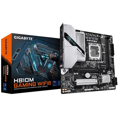 Gigabyte H810M GAMING WIFI6 Intel 1851 Socket Motherboard, Micro-ATX, 2x DDR5 Slots, 1x M.2 Socket, Fitted I/O Shield, 2.5GbE LAN, Wi-Fi 6, 1x DisplayPort / 1x HDMI Port - Image 2