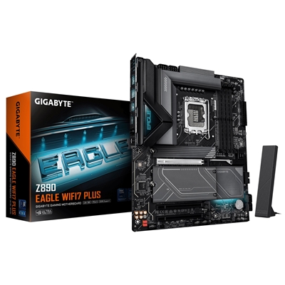 Gigabyte Z890 EAGLE WIFI7 PLUS Intel 1851 Socket Motherboard, ATX, 4x DDR5 Slots, 4x M.2 Sockets, Fitted I/O Shield, 2.5GbE LAN, Wi-Fi 7, 1x DisplayPort / 1x USB-C (USB4) - Image 2