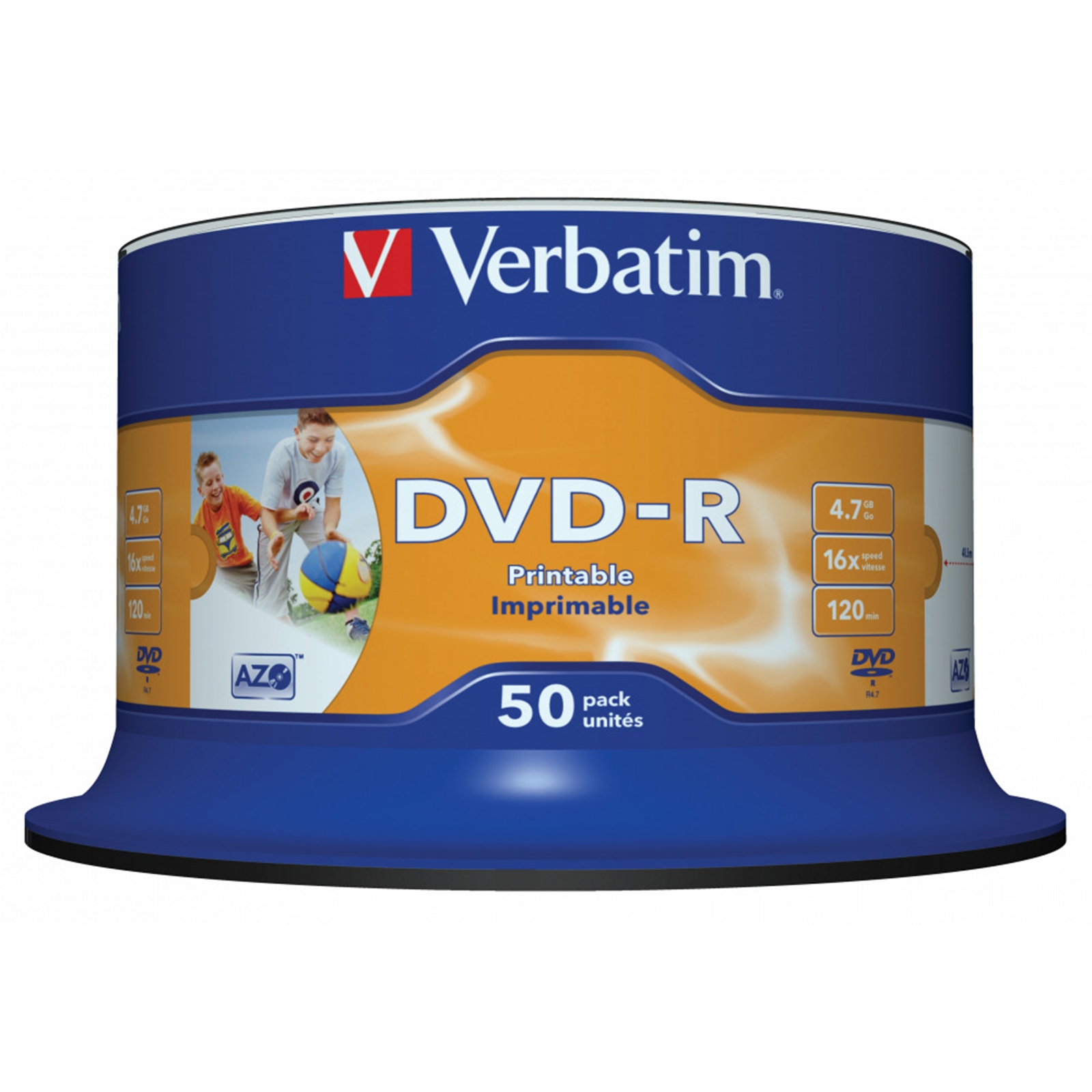 Verbatim DVD-R 16X 4.7GB 50 Pack Spindle Wide Inkjet Printable No ID - Image 3