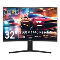 piXL X-Series GS32QIDPHA 32 Inch QHD VA, Curved (1500R) Gaming Monitor with 180Hz Refresh Rate, 2560 x 1440 Resolution, 1ms Response Time, HDR10+, Adaptive Sync, 2x HDMI 2.1 & 2x DisplayPort 1.4, Height Adjustable