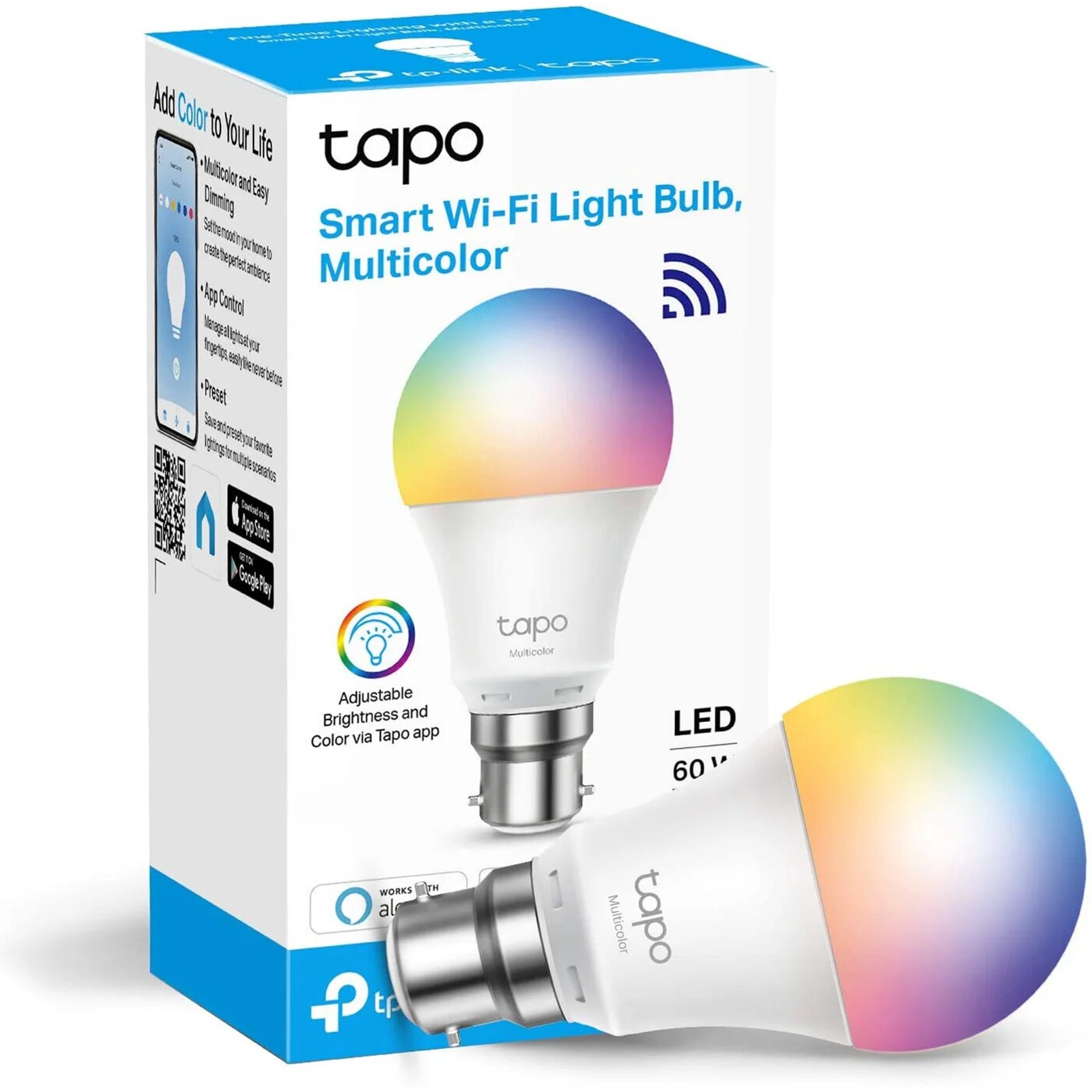 TP-Link Tapo L530B Smart Wi-Fi Light Bulb, Multicolor, B22 - Image 3