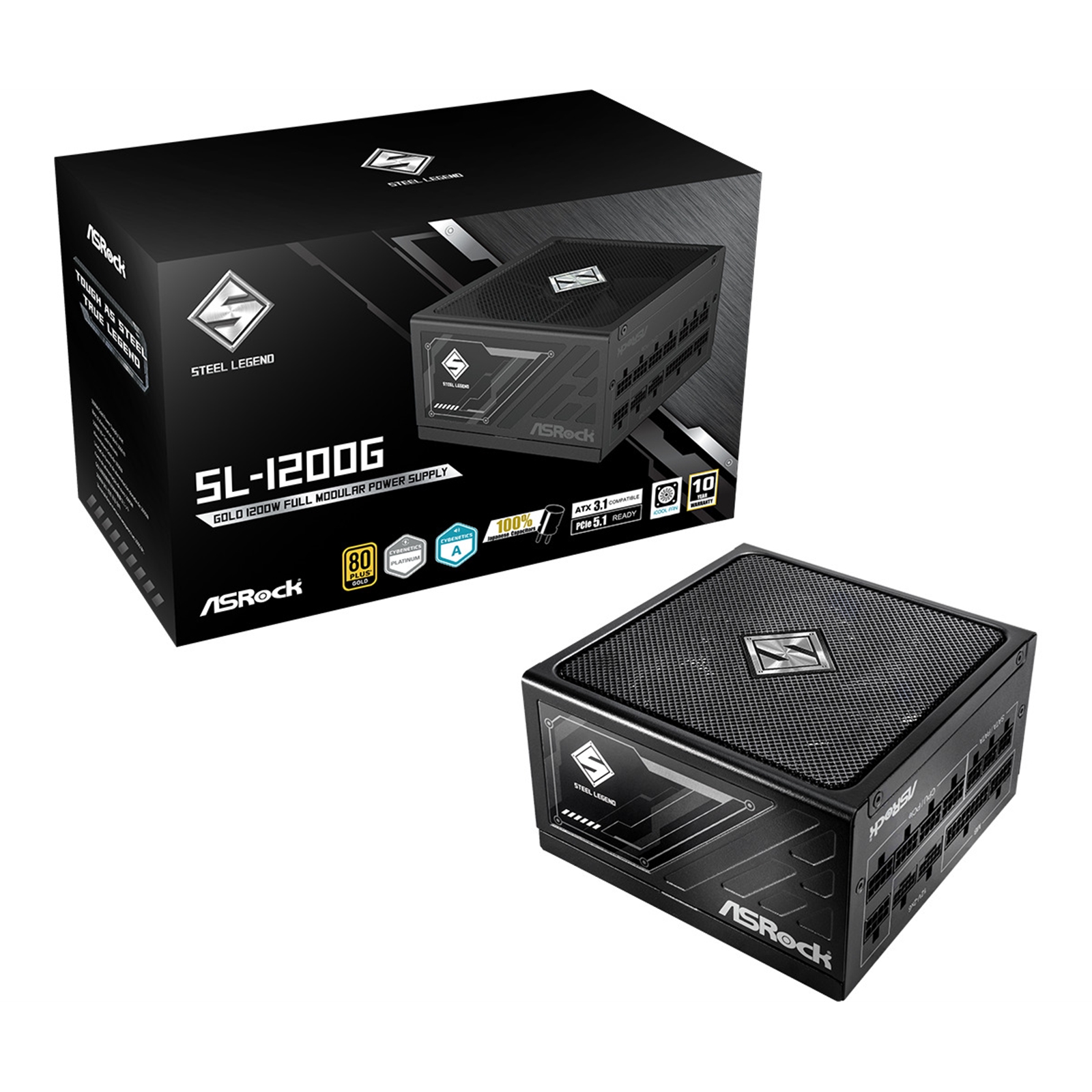 ASRock SL-1200G 1200W ATX Power Supply Unit, 80 PLUS GOLD Certified, 135mm Striped Axial FDB Fan, High Efficiency PSU - Image 3