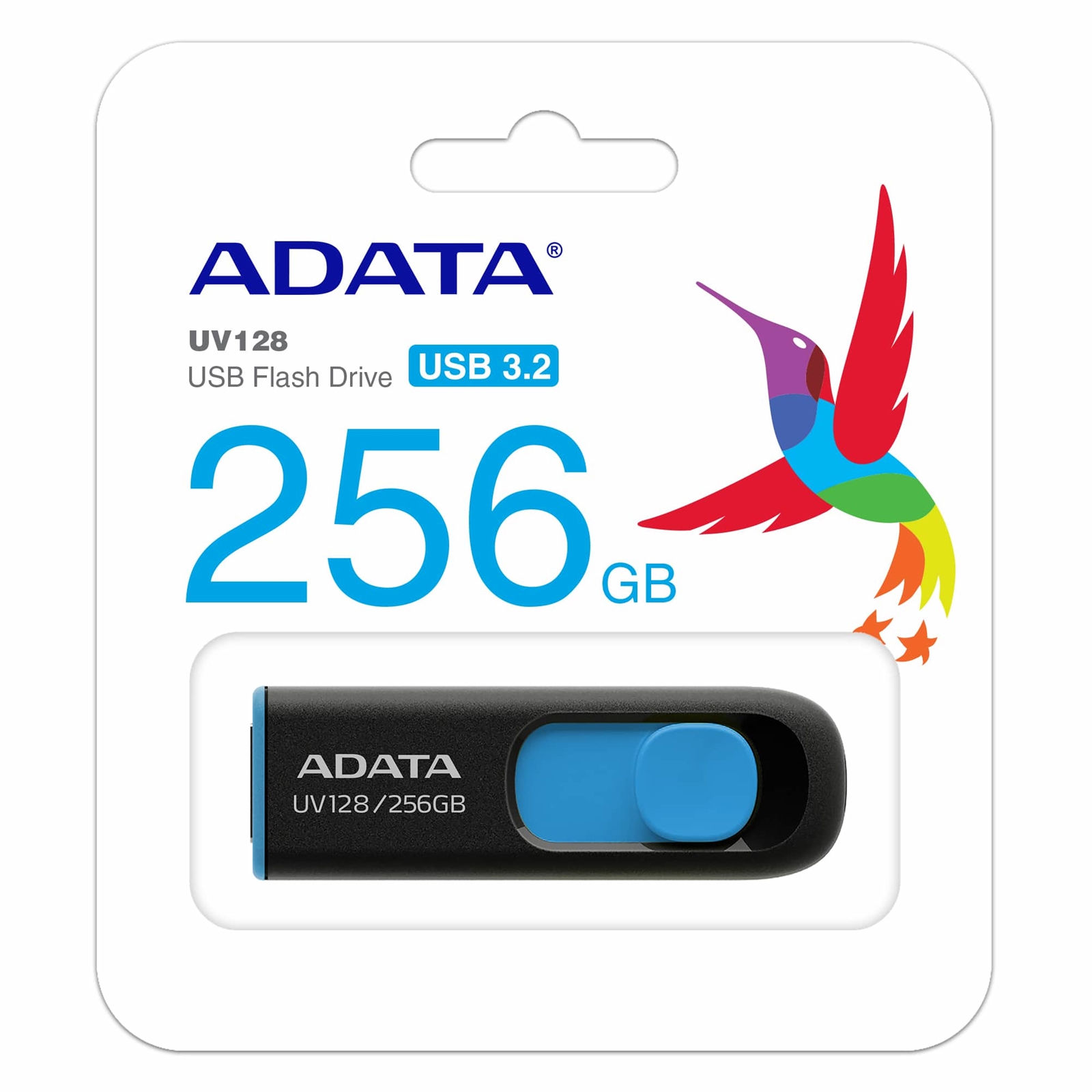 Adata DashDrive UV128 256GB USB 3.0 Flash Drive, Black and Blue - Image 3