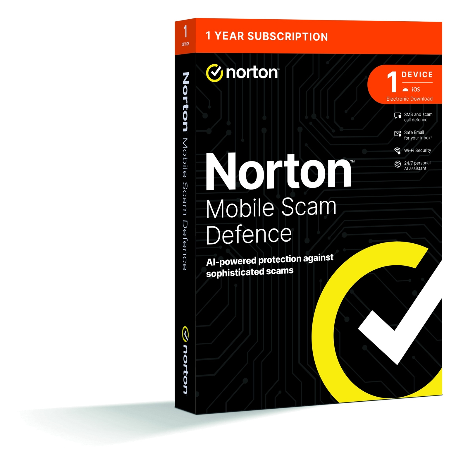 Norton Mobile Scam Defence 1 Device 1-year Subscription,Includes AI-Powered Scam Protection Across Email, Texts, Calls and Web, iOS and Android Retail Boxed - Image 3