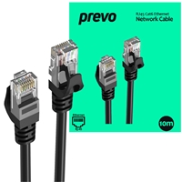 Prevo CAT6-BLK-10M Network Cable, RJ45 (M) to RJ45 (M), CAT6, 10m, Black, Oxygen Free Copper Core, Sturdy PVC Outer Sleeve & Clip Protector, Retail Box Packaging - Image 4