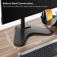 VonHaus Single Monitor Mount and Stand for 13-32 Inch Screens, VESA dimensions 75x75mm and 100x100mm - Image 5