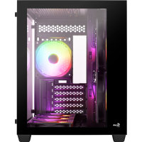 Aerocool (ACCS-ES02163.11) Mid-tower PC case, Versatile fan support, Tempered glass window, 410mm GPU clearance, RGB, Full coverage airflow, SimpliCable routing, ATX, E-ATX, Micro-ATX, Mini-ITX