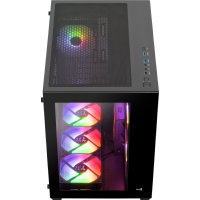 Aerocool (ACCM-ES01163.11) Mid tower PC case, Tempered glass, Up to 162mm GPU clearance, RGB, Included fans 2x 140 mm, 4x 120 mm, ATX, Micro-ATX, Mini-ITX - Image 2