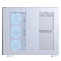 Aerocool (ACCM-PN01043.21) Dual-chamber PC case, Curved glass panelling, 4 x pre-installed 120mm ARGB fans, 450mm GPU clearance, Up to ATX motherboards, 3 x 2.5” and 2 x 3.5” bays, ATX, Micro-ATX, Mini-ITX - White - Image 3