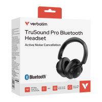 Verbatim TruSound Pro Bluetooth ANC Headset, Premium Wireless Audio With Active Noise Cancelling, 20Hz – 20 kHz, Up To 28 hours (ANC On) or 35 hours (ANC Off) Of Wireless Playtime, Detachable 3.5mm Audio Cable, Black - Image 4