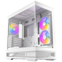 Antec Constellation C2M ARGB Micro-ATX PC Case, 270' Panoramic Tempered Glass, 240mm and 120mm ARGB PWM Fans, USB-C, 360mm Radiator Support, White