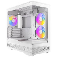 Antec Constellation C2M ARGB Micro-ATX PC Case, 270' Panoramic Tempered Glass, 240mm and 120mm ARGB PWM Fans, USB-C, 360mm Radiator Support, White - Image 2