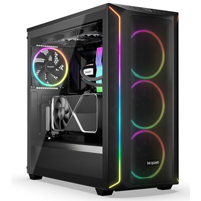 be quiet! Shadow Base 800 FX Mid Tower Gaming Case, 1 x USB Type-C / 1 x USB 3.2, Tinted and Tempered Glass Side Window Panel, Air-permeable Front and Top Cover, 4 x Pre-Installed ARGB LED Fans, E-ATX / ATX / M-ATX / Mini-ITX Compatible - Image 2