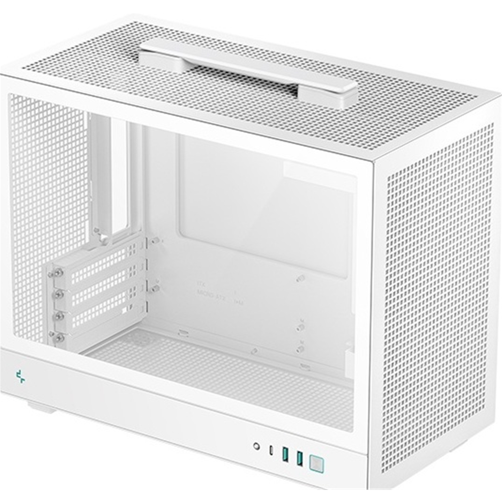 DeepCool CH160 PLUS Micro-ATX Mini Tower PC Case, Tempered Glass, Mesh Airflow Design, 240mm Radiator Support, USB-C & USB 3.0 Front I/O, GPU up to 342mm, White - Image 3