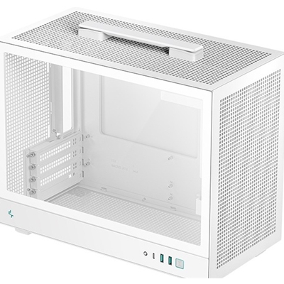 DeepCool CH160 PLUS Micro-ATX Mini Tower PC Case, Tempered Glass, Mesh Airflow Design, 240mm Radiator Support, USB-C & USB 3.0 Front I/O, GPU up to 342mm, White - Image 2