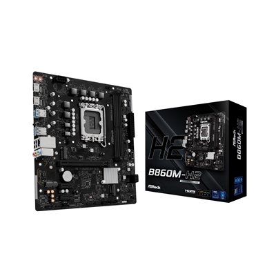 ASRock B860M-H2 Intel 1851 Socket Motherboard, Micro-ATX, 2x DDR5 Slots, 2x M.2 Sockets, 2x USB-C Port, GbE LAN, 2x HDMI Port - Image 2