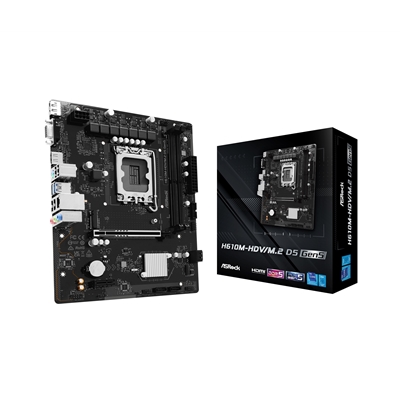 ASRock H610M-HDV/M.2 D5 Gen5 Intel 1700 Socket Motherboard, Micro-ATX, 2x DDR5 Slots, 1x M.2 Socket, GbE LAN, 1x D-Sub / 1x DisplayPort / 1x HDMI Port - Image 2